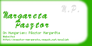 margareta pasztor business card