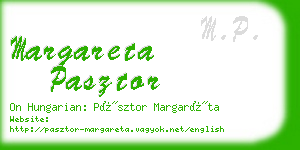 margareta pasztor business card